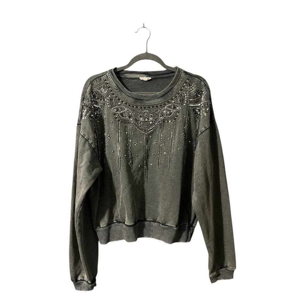 Pilcro Embellished Beaded Graphic Sweatshirt - Picture 3 of 8